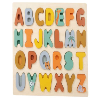 Houten Alfabet puzzel safari