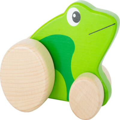 Houten Kikker op wielen