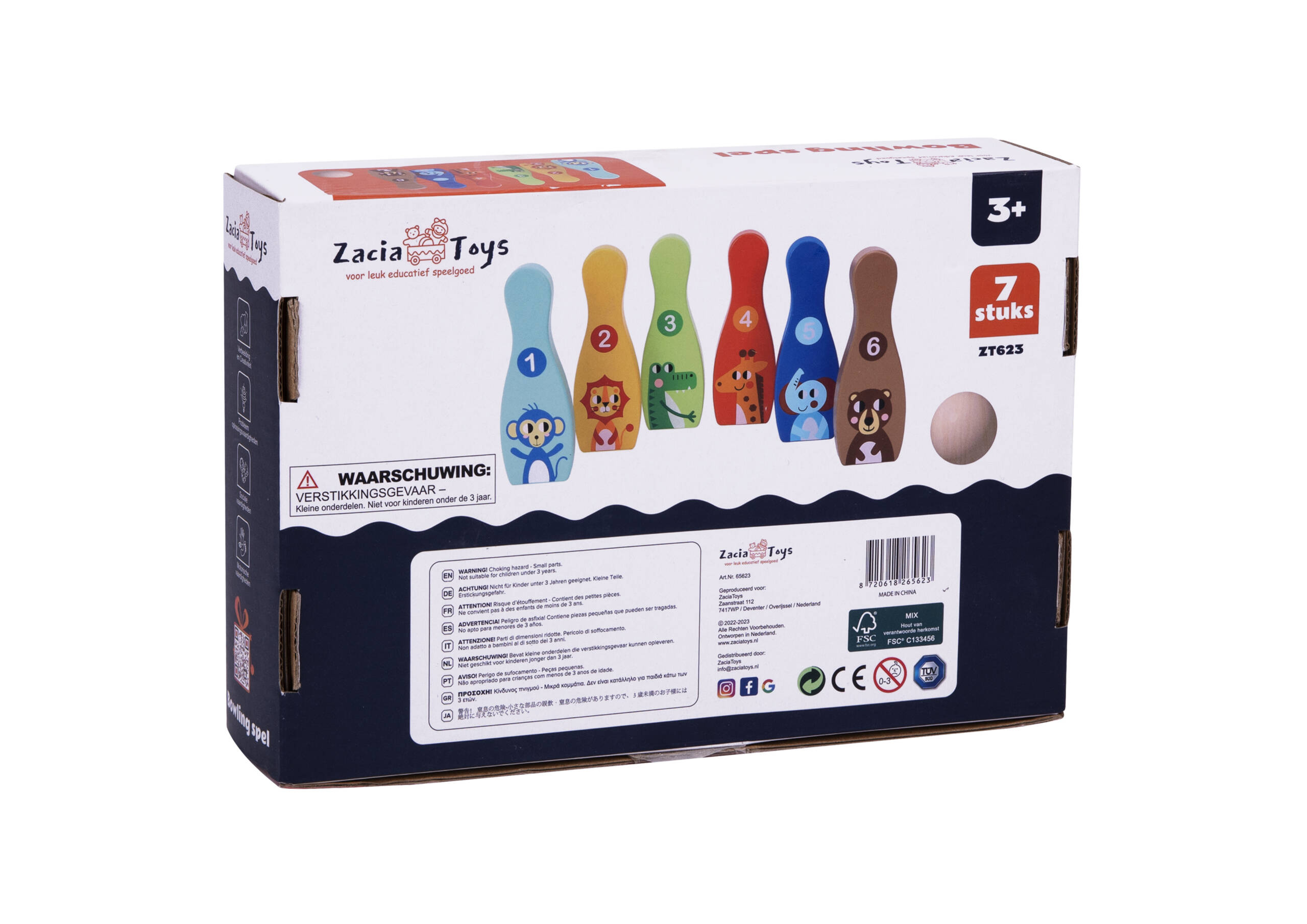 ZaciaToys Houten Bowlingspel 7 delig - Afbeelding 3