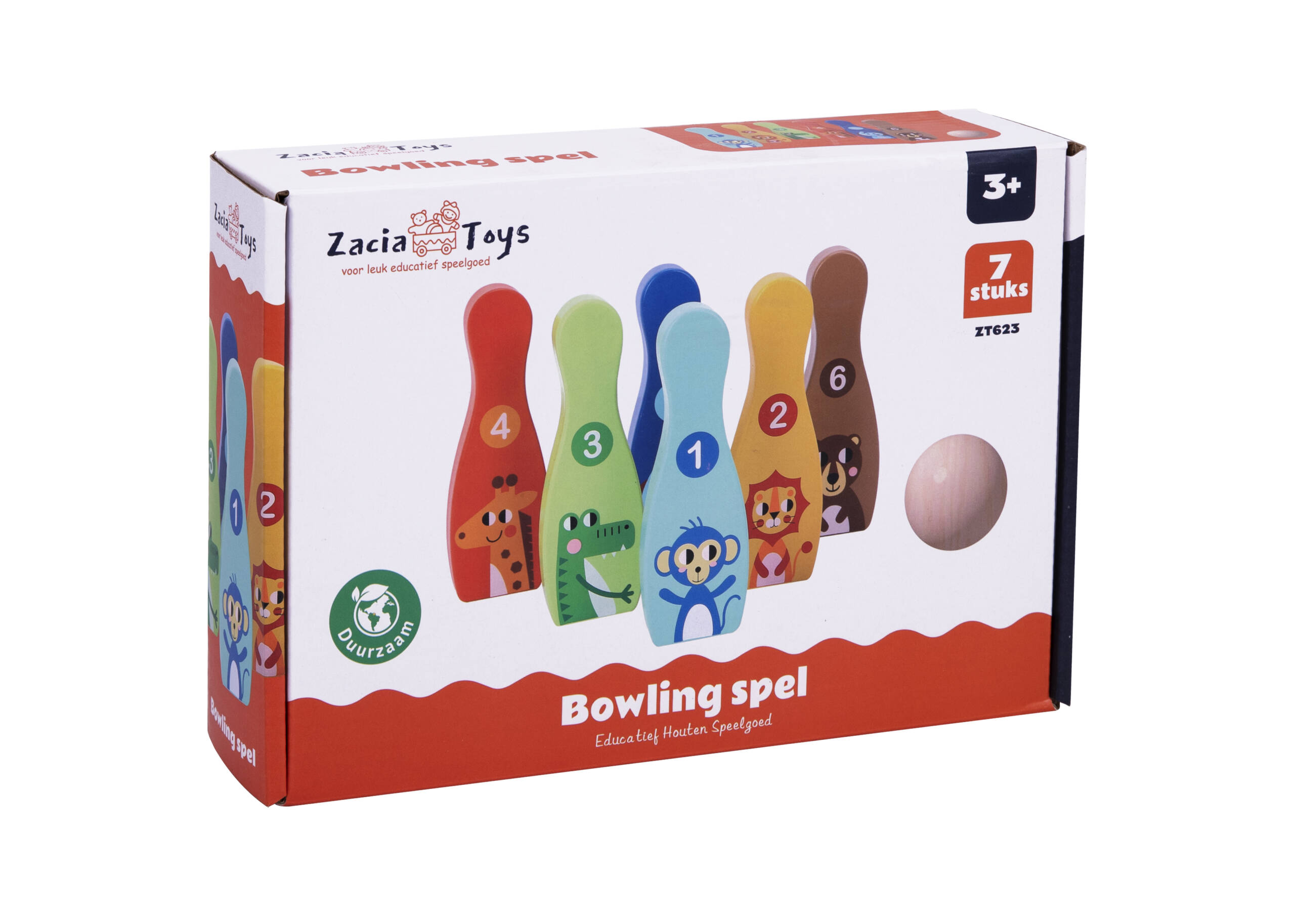 ZaciaToys Houten Bowlingspel 7 delig - Afbeelding 2